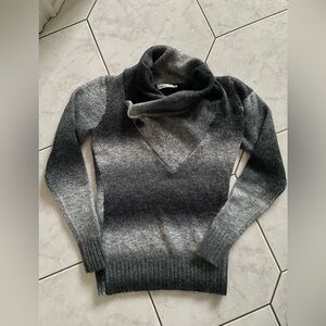 Revolution Black and Gray Women's Cowl Neck Sweater